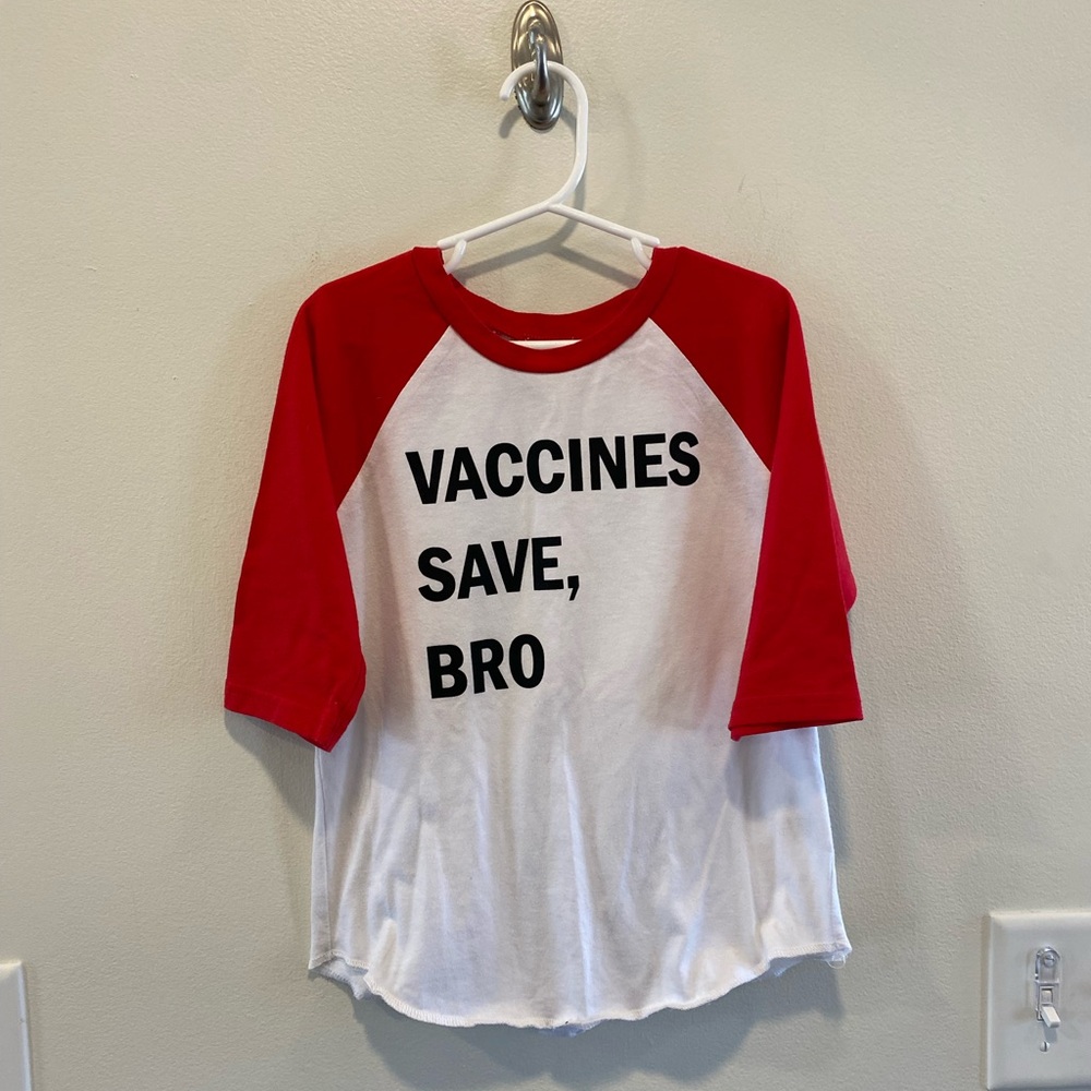 Wire and honey vaccines save bro raglan tee in kids 5t